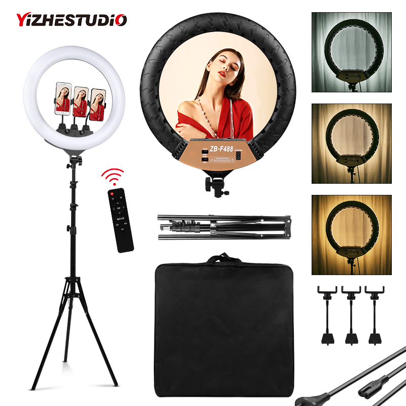 Webcam Ring Light - 22-calowa lampa pierścieniowa Ściemnialna lampa pierścieniowa