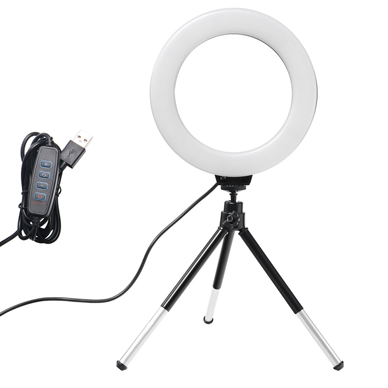 Webcam Ring Light - 6-calowa lampa pierścieniowa ze statywem Led