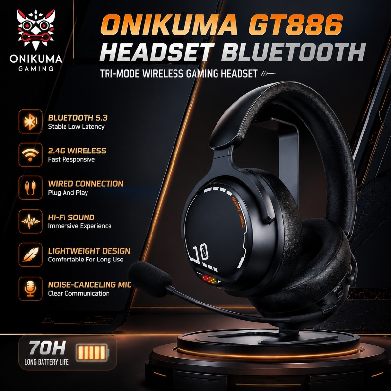Esports Gaming Headphones - ONIKUMA GT886 Gaming Headset Trójtrybowy Lekki