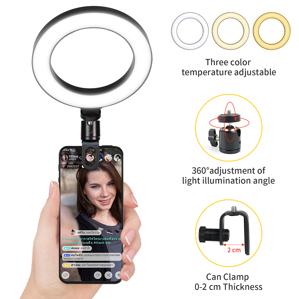 Webcam Ring Light - Lampa LED do wideo 16 cm